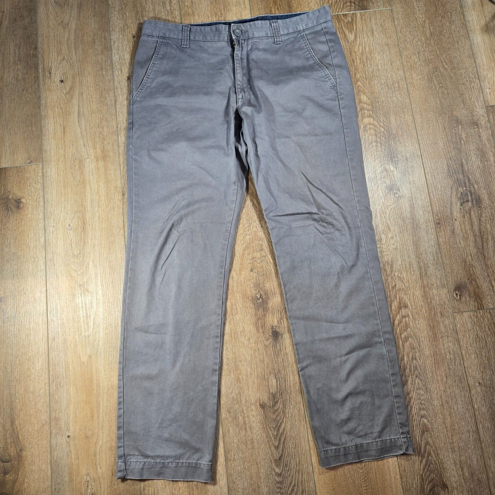 US Polo Assn Chino Pants Mens 35x32 Gray Slim Straight Stretch Preppy Casual